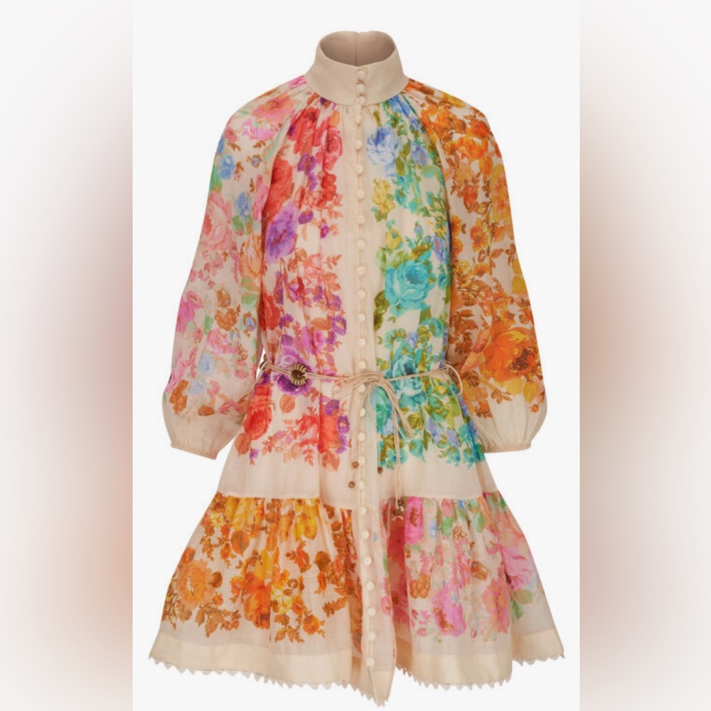 Zimmermann Raie Lantern Floral Multi Mini Dress 💕